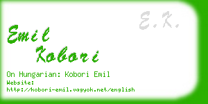 emil kobori business card